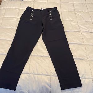 Navy button pants